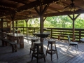 Outdoor dining area, overlooking a cliff edge