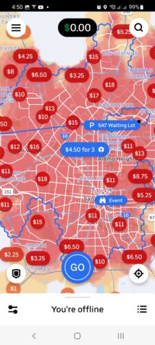 from $3.25 to $18, the map is full red