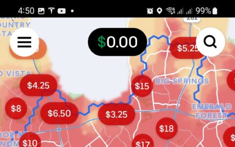 from $3.25 to $18, the map is full red