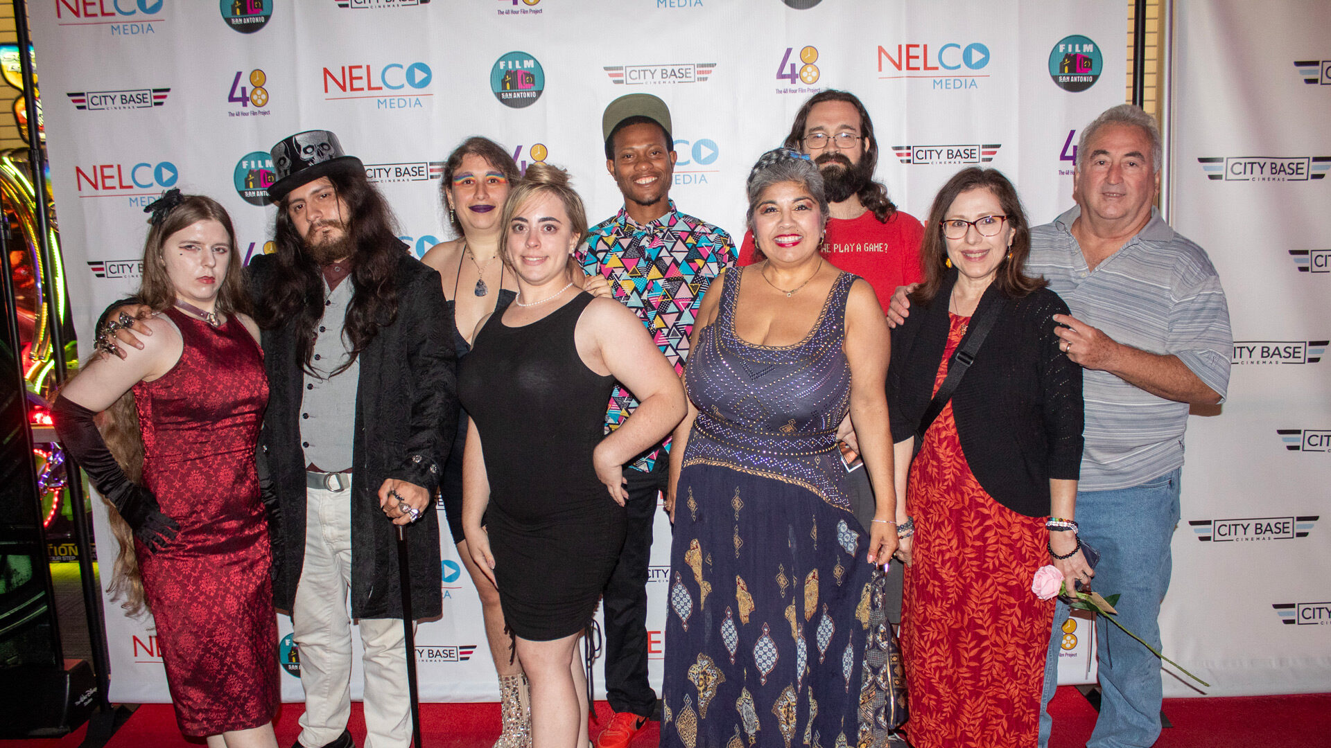 Nearly all of the Seven Minutes in Heaven Cast, plus Ellice's family.