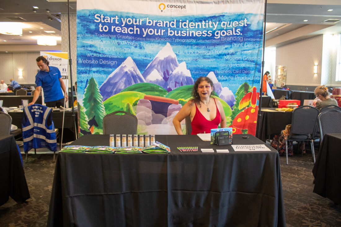 Ellice at the Concept Incarnate booth of the expo