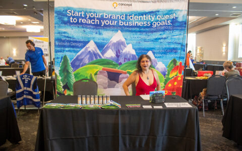 Ellice at the Concept Incarnate booth of the expo